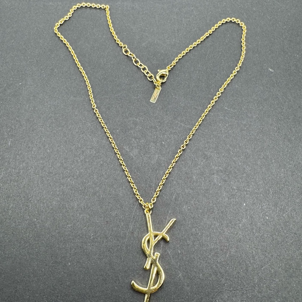 Yves Saint Laurent Gold Initial Necklace - Picture 2 of 3